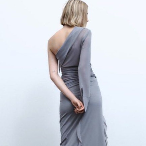 NWT ZARA RUFFLE TULLE TOP L - Picture 3 of 5